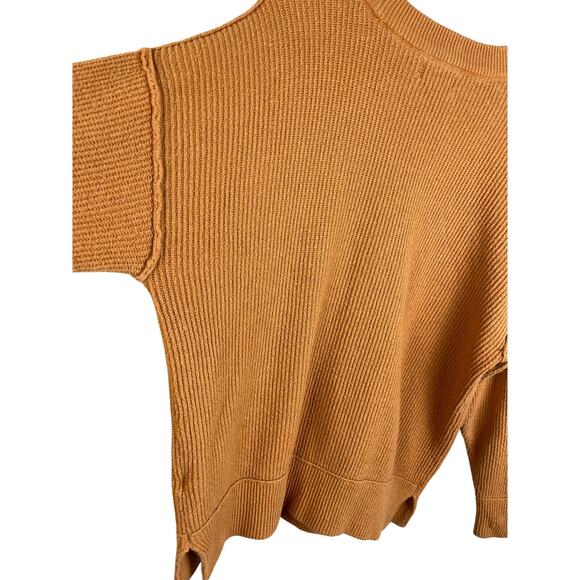 Aerie Oversized Boho Knit Soft Drop‎ Sleeve Tan Crewneck Sweater Size XS - Picture 8 of 9
